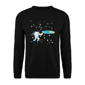 Flat Earth Society Théorie du complot Flat Earther - Sweat-shirt Unisexe - noir - Devant - Alina (178cm) & Michal (187cm)