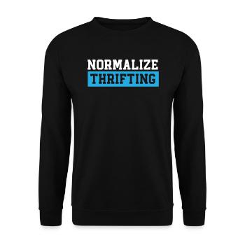 Normalisieren Sie sparsame Sparsamkeit Liebhaber Schnäppchenjagd - Unisex Pullover - Schwarz - Vorne - Alina (178cm) & Michal (187cm)