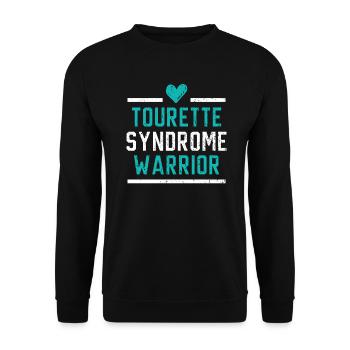 Tourette-Syndrom Krieger Teal Ribbon Störung - Unisex Pullover - Schwarz - Vorne - Alina (178cm) & Michal (187cm)