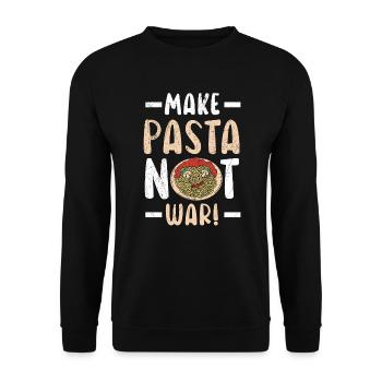 Make Pasta Not War Italian Food Lover Spaghetti - Unisex Sweatshirt - black - Front - Alina (178cm) & Michal (187cm)