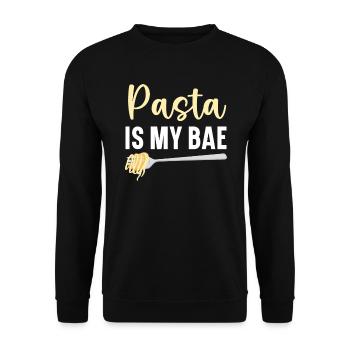 Pasta Is My Bae Italian Food Lover Spaghetti Eater - Unisex Sweatshirt - black - Front - Alina (178cm) & Michal (187cm)