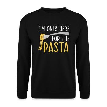 Ich bin nur hier für die Pasta Italian Food Spaghetti - Unisex Pullover - Schwarz - Vorne - Alina (178cm) & Michal (187cm)
