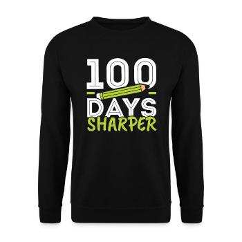 Happy 100th Day Of School Teacher Student Educator - Unisex Sweatshirt - black - Front - Alina (178cm) & Michal (187cm)