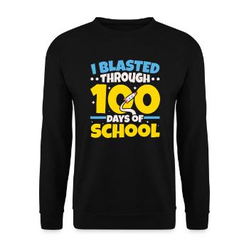 100 jours d’école Enseignant Élève astronaute - Sweat-shirt Unisexe - noir - Devant - Alina (178cm) & Michal (187cm)