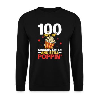 100 Days Of Kindergarten And Still Poppin' Popcorn - Unisex Sweatshirt - black - Front - Alina (178cm) & Michal (187cm)