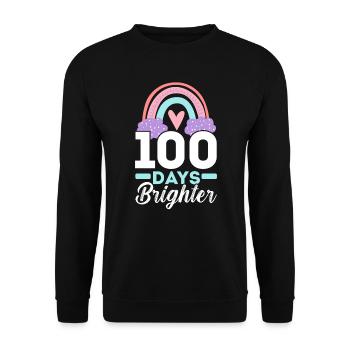Joyeux 100e jour d’école enseignant élève éducateur - Sweat-shirt Unisexe - noir - Devant - Alina (178cm) & Michal (187cm)