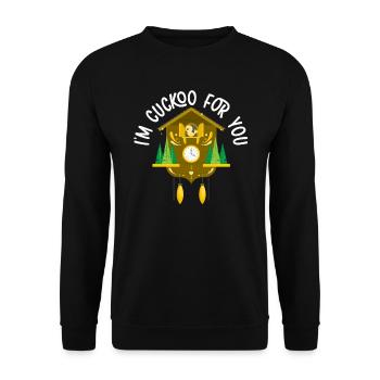 Je suis Coucou pour toi Saint-Valentin Jour des cœurs Oiseau - Sweat-shirt Unisexe - noir - Devant - Alina (178cm) & Michal (187cm)