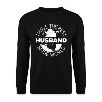 I Have The Best Husband In The World Valentines - Unisex Sweatshirt - black - Front - Alina (178cm) & Michal (187cm)