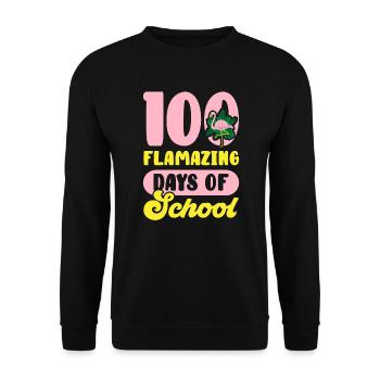 100 Flamazing Days Of School Teacher Flamingo - Unisex Sweatshirt - black - Front - Alina (178cm) & Michal (187cm)