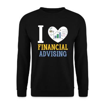 J’aime conseiller financier Gestionnaire financier - Sweat-shirt Unisexe - noir - Devant - Alina (178cm) & Michal (187cm)