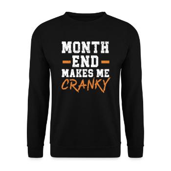 Das Monatsende macht mich zum verrückten Job Finanzmanager - Unisex Pullover - Schwarz - Vorne - Alina (178cm) & Michal (187cm)