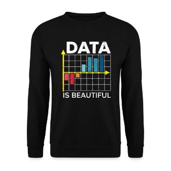 Data Is Beautiful Statistiques Emploi Statisticien - Sweat-shirt Unisexe - noir - Devant - Alina (178cm) & Michal (187cm)