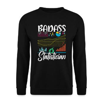 Badass Statistician Data Analyst Job Statistics - Unisex Sweatshirt - black - Front - Alina (178cm) & Michal (187cm)