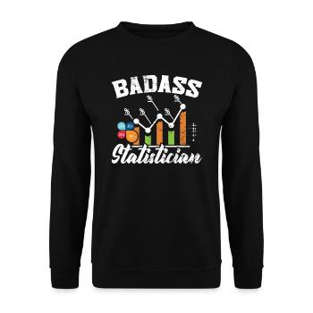 Badass Statistician Data Analyst Job Statistics - Unisex Sweatshirt - black - Front - Alina (178cm) & Michal (187cm)