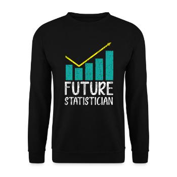 Statistiques de l’emploi de l’analyste de données du futur statisticien - Sweat-shirt Unisexe - noir - Devant - Alina (178cm) & Michal (187cm)