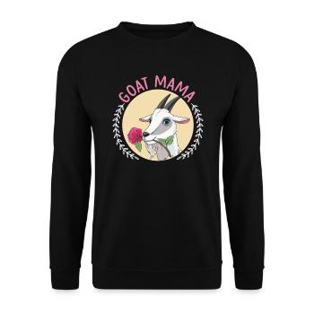 Ziege Mama Nutztier Ziegenflüsterer Muttertag - Unisex Pullover - Schwarz - Vorne - Alina (178cm) & Michal (187cm)