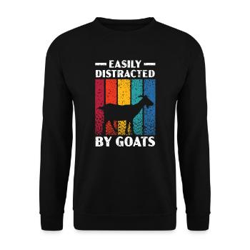 Easily Distracted By Goats Ranch Farm Animal - Unisex Sweatshirt - black - Front - Alina (178cm) & Michal (187cm)