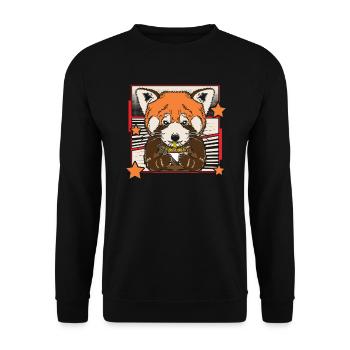 Red Panda Ramen Esser Zookeeper Wildlife Tier - Unisex Pullover - Schwarz - Vorne - Alina (178cm) & Michal (187cm)