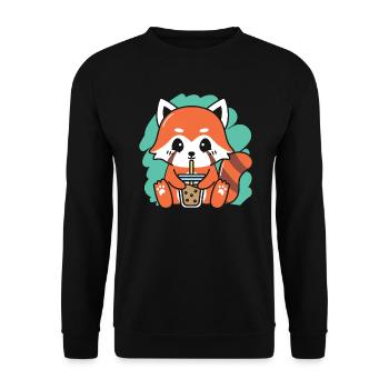 Roter Panda Bär Flüsterer Tier Tier Boba Tee - Unisex Pullover - Schwarz - Vorne - Alina (178cm) & Michal (187cm)