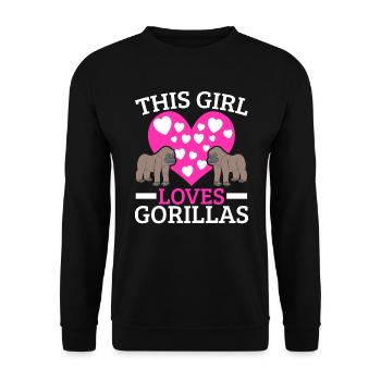 This Girl Loves Gorillas Ape Monkey Whisperer - Unisex Sweatshirt - black - Front - Alina (178cm) & Michal (187cm)