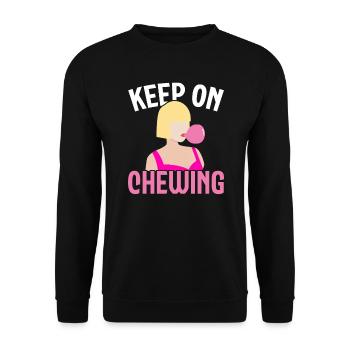 Keep On Chewing Bubble Gum Lover Chewing Gum Food - Unisex Sweatshirt - black - Front - Alina (178cm) & Michal (187cm)
