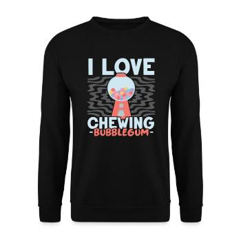 I Love Chewing Bubble Gum Lover Chewing Gum Food - Unisex Sweatshirt - black - Front - Alina (178cm) & Michal (187cm)