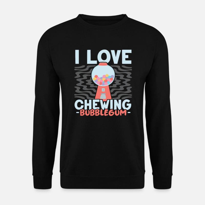 Ich liebe Kaugummi Liebhaber Kaugummi Essen - Unisex Pullover - Schwarz