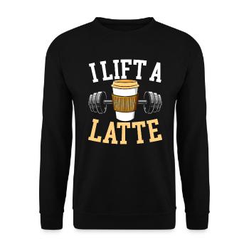 I Lift A Latte Caféine Buveur de café Bodybuilder - Sweat-shirt Unisexe - noir - Devant - Alina (178cm) & Michal (187cm)