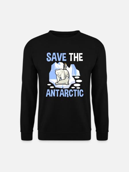 Save The Antarctic Polar Bear Arctic Ice Bear - Unisex Sweatshirt - black