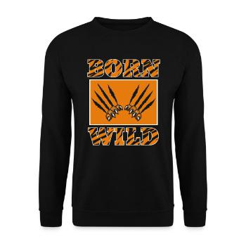 Born Wild Tiger Wildlife Animal Zoo Gardien de zoo - Sweat-shirt Unisexe - noir - Devant - Alina (178cm) & Michal (187cm)