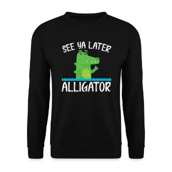 See Ya Later Alligator Lover Zookeeper Crocodile - Unisex Sweatshirt - black - Front - Alina (178cm) & Michal (187cm)