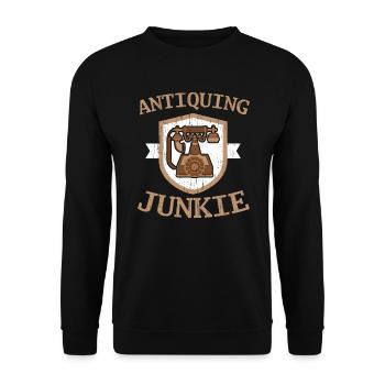 Antiquing Junkie Antique Collector Antique Lover - Unisex Sweatshirt - black - Front - Alina (178cm) & Michal (187cm)