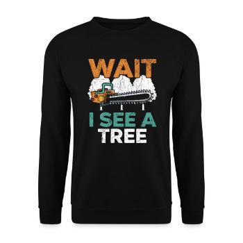 Wait I See A Tree Arborist Logger Wood Whisperer - Sweat-shirt Unisexe - noir - Devant - Alina (178cm) & Michal (187cm)