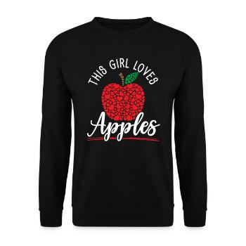 This Girl Loves Apples Apple Fruit Lover Apple - Unisex Sweatshirt - black - Front - Alina (178cm) & Michal (187cm)