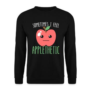 Parfois, je me sens amoureux des pommes Applethetic - Sweat-shirt Unisexe - noir - Devant - Alina (178cm) & Michal (187cm)