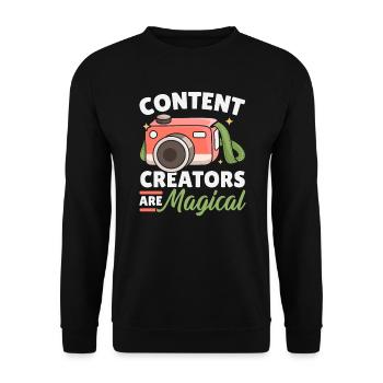 Inhaltsersteller sind magische Social-Media-Vlogger - Unisex Pullover - Schwarz - Vorne - Alina (178cm) & Michal (187cm)