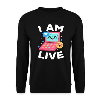 Content Creator Social Media Influencer Vlogger - Unisex Pullover - Schwarz - Vorne - Alina (178cm) & Michal (187cm)