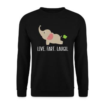 Live Fart Laugh Elephant Lover Wildlife Zookeeper - Sweat-shirt Unisexe - noir - Devant - Alina (178cm) & Michal (187cm)