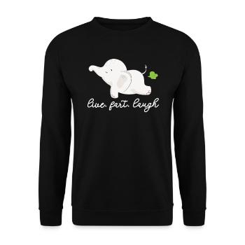 Live Fart Laugh Elephant Lover Wildlife Zookeeper - Sweat-shirt Unisexe - noir - Devant - Alina (178cm) & Michal (187cm)