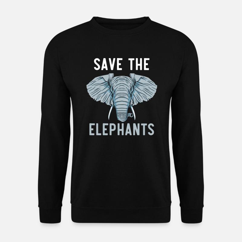 Save The Elephants Whisperer Wildlife Zookeeper - Unisex Pullover - Schwarz