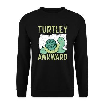Turtley Awkward Turtle Tortoise Marine Biology - Unisex Sweatshirt - black - Front - Alina (178cm) & Michal (187cm)