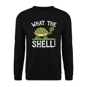 What The Shell Turtle Tortoise Marine Biology - Unisex Sweatshirt - black - Front - Alina (178cm) & Michal (187cm)