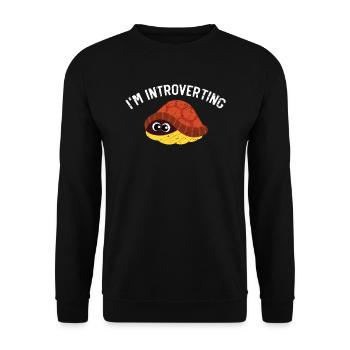 I'm Introverting Turtle Tortoise Marine Biology - Unisex Sweatshirt - black - Front - Alina (178cm) & Michal (187cm)