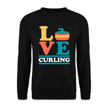 J’adore Curling Curler Sport Lover Curling Stone - Sweat-shirt Unisexe - noir - Devant - Alina (178cm) & Michal (187cm)