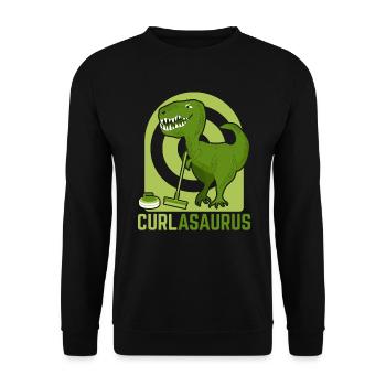 Curlasaurus Curler Sport Curling Dinosaure en pierre - Sweat-shirt Unisexe - noir - Devant - Alina (178cm) & Michal (187cm)