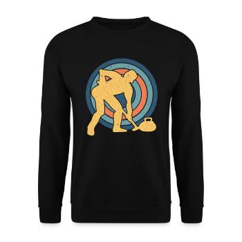 Curlingspieler Curler Sport Lover Curling Stone - Unisex Pullover - Schwarz - Vorne - Alina (178cm) & Michal (187cm)