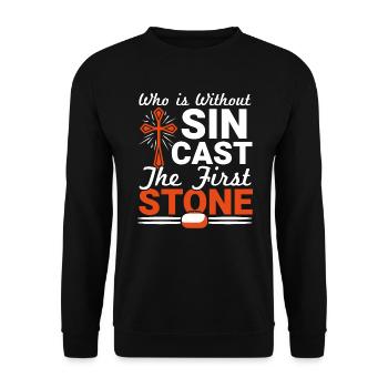 Wer ist ohne Sünde Cast Der erste Stein Curling - Unisex Pullover - Schwarz - Vorne - Alina (178cm) & Michal (187cm)