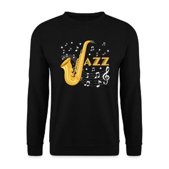 Saxophoniste Jazz Saxophoniste Musique Instrumentiste - Sweat-shirt Unisexe - noir - Devant - Alina (178cm) & Michal (187cm)