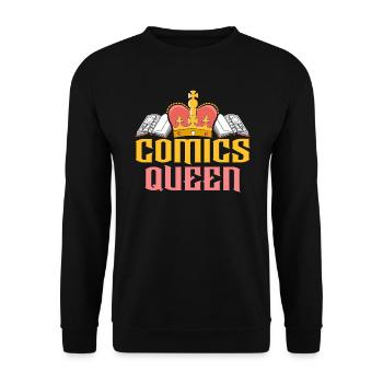 Comics Queen Comic Reader Fictional Characters - Unisex Sweatshirt - black - Front - Alina (178cm) & Michal (187cm)
