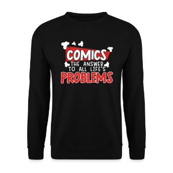Comics Collector Comic Reader Fictional Characters - Unisex Sweatshirt - black - Front - Alina (178cm) & Michal (187cm)